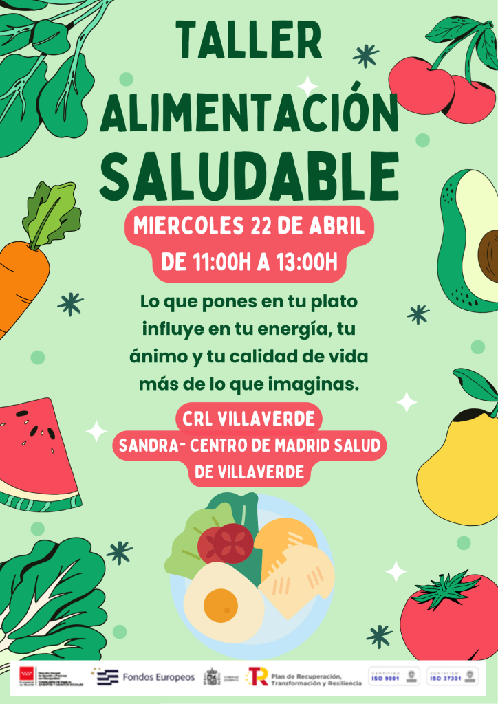 TALLER ALIMENTACIÓN SALUDABLE- CRL VILLAVERDE